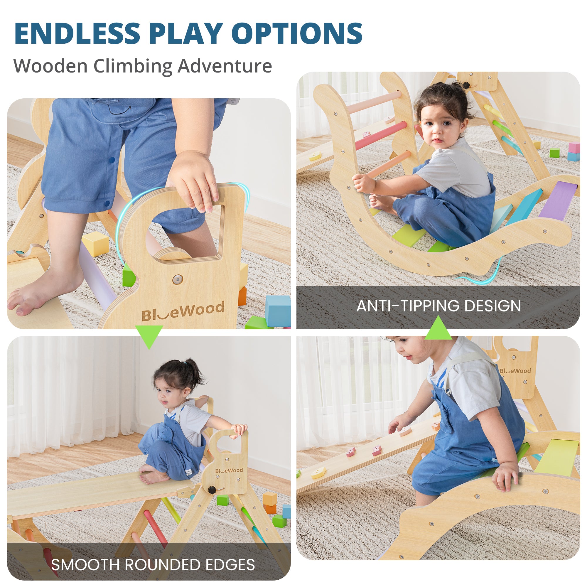 Rhythms Series Pikler Triangle Set – 4 Color Options
